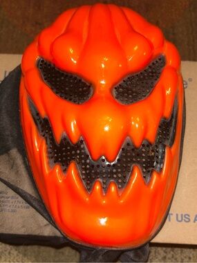 Kids Orange Pumpkin Jack-O'-Lantern Mask by